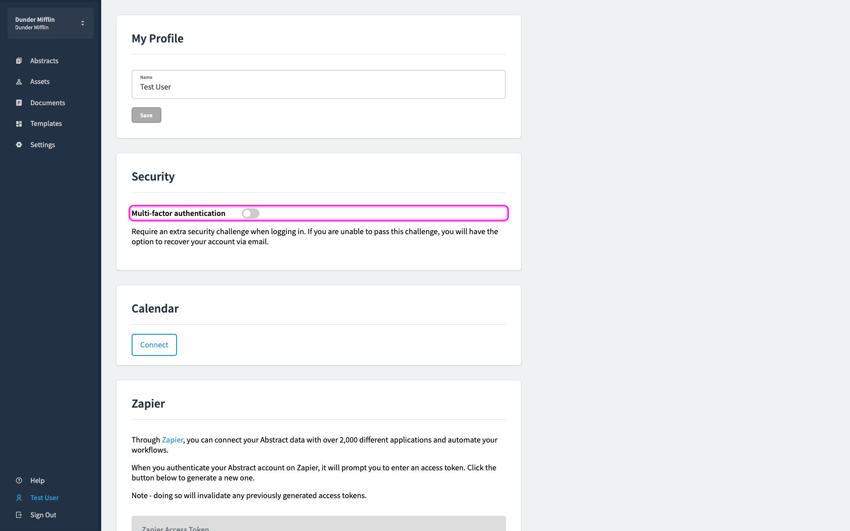 In the Security section, click the toggle to the right of Multi-factor authentication.